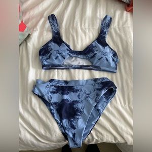 Shein Blue Tie Dye Bikini Set